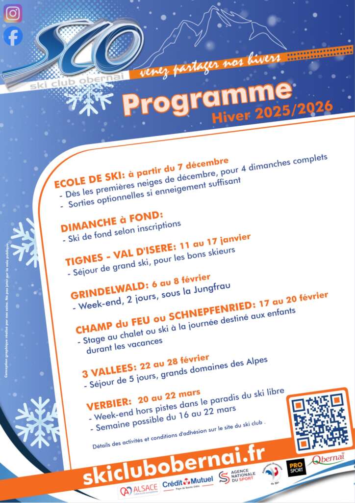 Programme d’hiver du SCO 2025/26